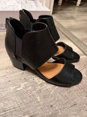 Sonoma Black Open-Toe Block Heel Sandals